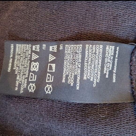 Tommy Hilfiger Womens Navy Toggle Jacket large folded collar Sz Med fall winter - Picture 6 of 10